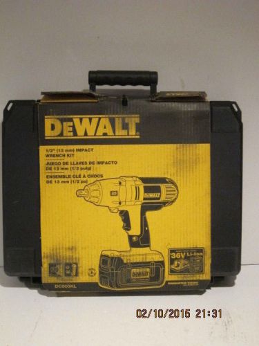 DeWALT DC800KL 36V 1/2&#034; High Torque Impact Wrench Driver KIT,LITHIUM,F/SHIP NISB