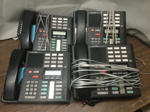 LOT of 4 Nortel M7310 Meridian Black - One Phone Missing Cords