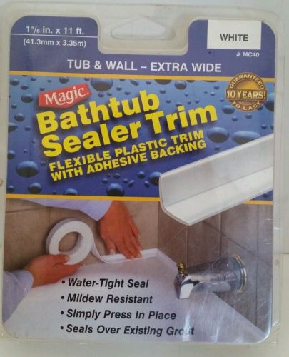 Magic American Bathtub Sealer Trim, 11&#039; Length x 1-5/8&#034; Width, white