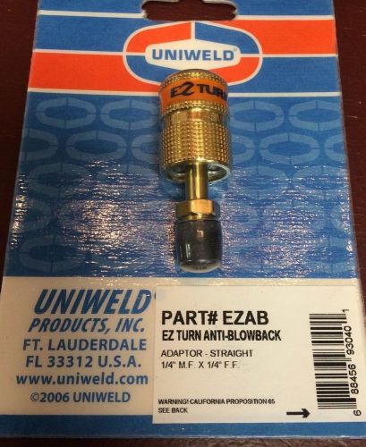 Anti-Blowback valve, Uniweld, EZ Turn, Part# EZAB, 1/4&#034; MF x 1/4 FF