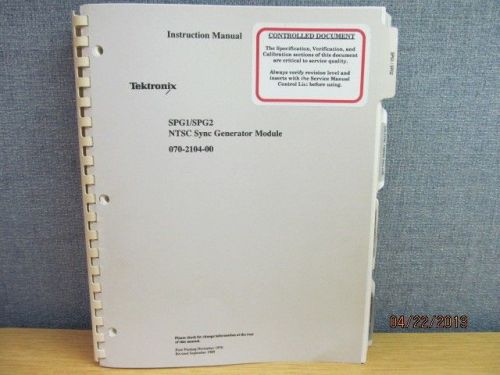 TEKTRONIX SPG1/SPG2 NTSC Sync Generator Module Instruction Manual w/schematics