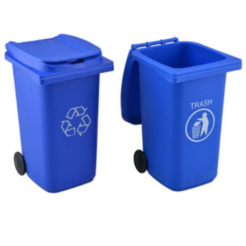 Blue Wheelie Bin Desk Decor Pencil Holders