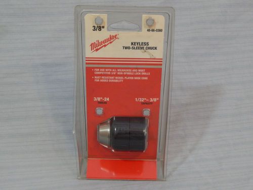 New Milwaukee 48-66-0360A Keyless Two Sleeve Chuck 3/8&#034;-24 Thread