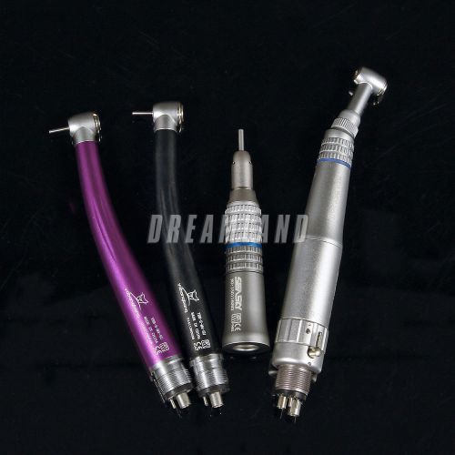 2 pcs Dental High Speed Handpiece rainbow + Low Speed handpiece kit HM