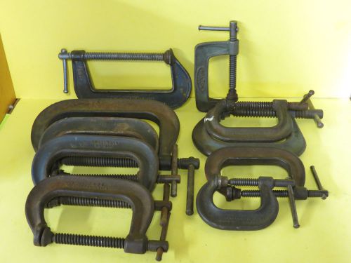 10 Vintage C Clamps Wilton, Armstrong, Jorgensen, J H Williams, Craftsman, Weld