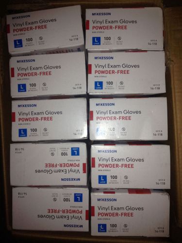 McKesson Vinyl Powder Free Exam Gloves 14-118 Large Case of 1000