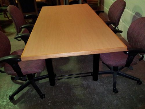 Conference table 36 x 72  light cherry laminate with veneer trim for sale