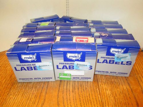 Lot of 17 Medical Arts Press Pressure Sensitive Filing Chart Alphabet Labels MAP