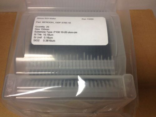 New SOI, SIMOX 150mm Diameter, Prime, Silicon Wafers, 25pcs, Sealed Cassette