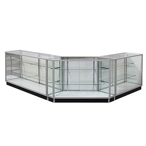 GCXCOMBO2 EXTRA VISION SHOWCASE COMBO UNIT, CHECKOUT COUNTER, GLASS DISPLAY CASE