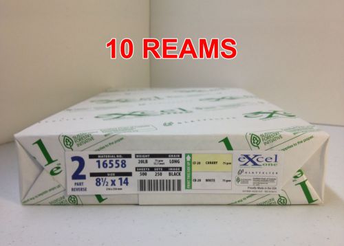 8.5x14 - 2 PART CARBONLESS PAPER 10 REAMS = 1 CASE - GLATFELTER EXCEL NCR PAPER