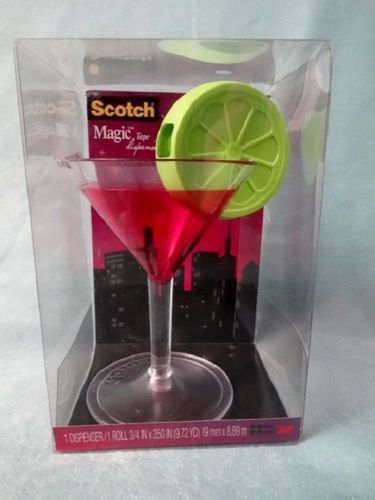 Scotch martini tape dispenser fashion cosmo martini glass lime office supplies for sale