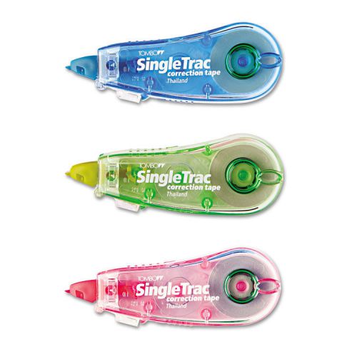 SingleTrac Correction Tape, Non-Refillable, 1/6&#034; x 236&#034;, 3/Pack