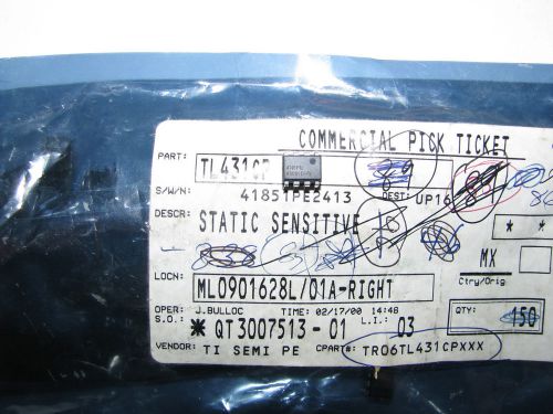 86 TEXAS INSTRUMENTS TL431CP IC PRECISION SHUNT REGULATORS