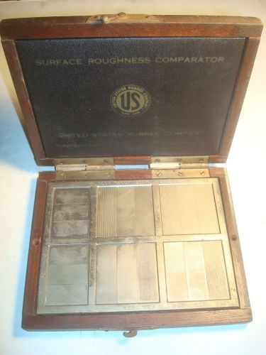 VINTAGE SURFACE ROUGHNESS COMPARATOR by UNITED STATES RUBBER CO.  IN WOODEN BOX.