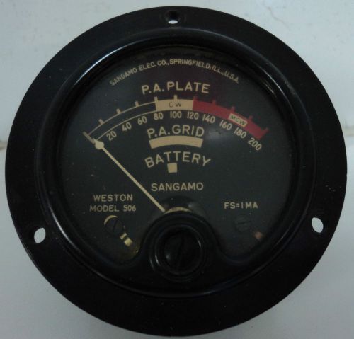 VTG WWII ART-13 Transmitter PA Plate Grid Battery Weston Sangamo 506 Panel Meter