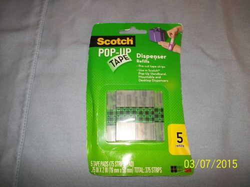 SCOTCH POP-UP TAPE DISPENSER REFILLS - 5 PACK(375 STRIPS)