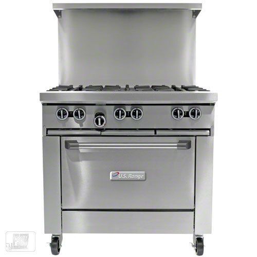 U.S. Range (U36-6R) - 36&#034; Open Burner Restaurant Range - U Series