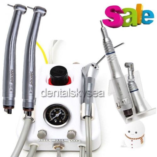 Dental Portable Turbine Unit+2High Speed Handpiece+1Kit Low Speed Handpiece 4-H