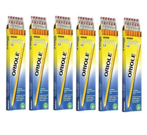 Dixon Ticonderoga Dixon Oriole #2 Pre Sharpened Pencil 12 ct (Pack of 6)