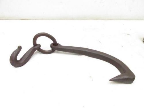 Good antique vintage heavy duty skidding logging log ice tongs hook for sale