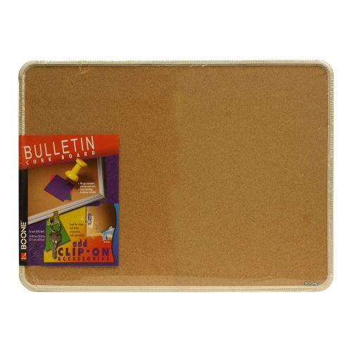 Boone Bulletin Cork Board with White Frame, 22.5 in x 16.7 in