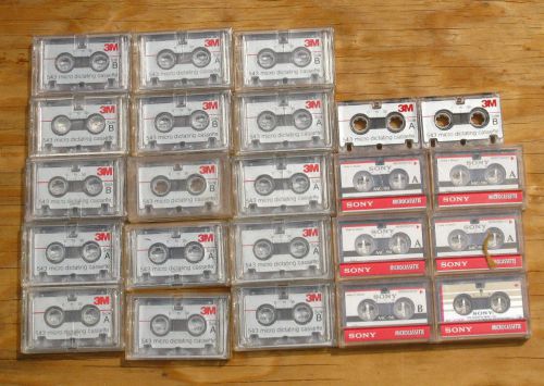 Lot of 23 Used Microcassettes 17 3M 6 Sony