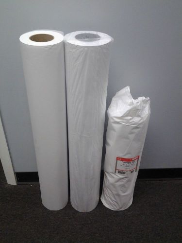 Lot (2) 20lb white bond engineering rolls 36&#034; x 500 ft.  3&#034; core for sale