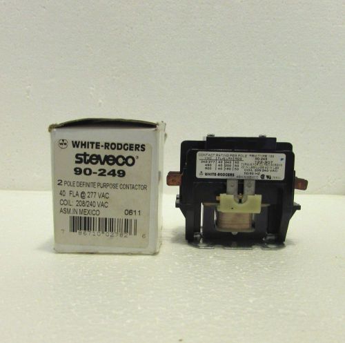 NOS WHITE-RODGERS STEVECO 90-249 DEFINITE PURPOSE CONTACTOR 2 POLE, 208/240 VAC