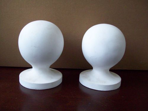 SET OF 2 DESIGN CAP Fypon 6 &#034; FINIAL BALL POST  - OUTDOOR DECOR Approx 8&#034; Tall