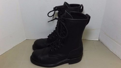 Military ansi z41.1 1991/75 steel toe leather  black boots mens size 8 reg for sale