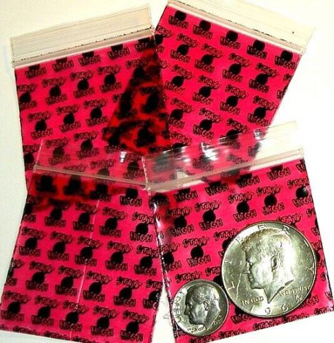 200 mini ziplock bags stay high! 2 x 2&#034; apple reclosable baggies 2020 for sale