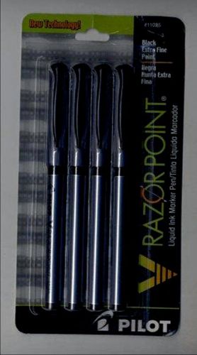 12 PILOT RAZOR POINT BLACK INK GEL PENS New Item