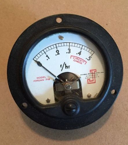 Jordan Radiation Survey Panel Meter Model Jordan 710 Cold War 60s r/hr Tested