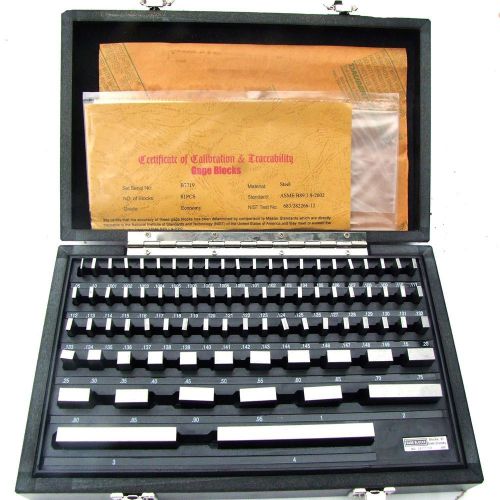 HFS (Tm) 81 PCS GRADE B GAGE GAUGE BLOCK SET NIST TRACEABLE CERTIFICATE HFS NEW