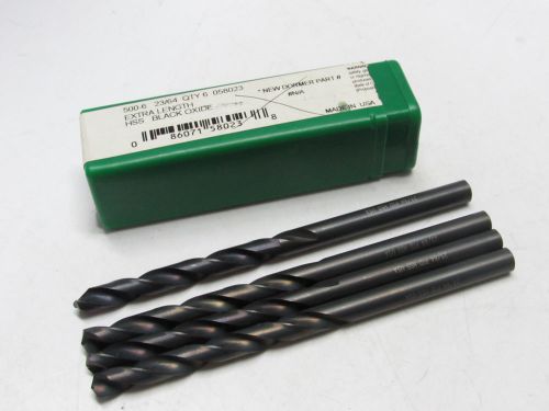 4 new Precision Twist Drills 23/64&#034; x 6&#034;OAL Aircraft Extension Black Oxide 58023