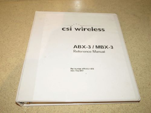 CSI ABX-3 / MBX-3 REFERENCE   MANUAL  (IN11)