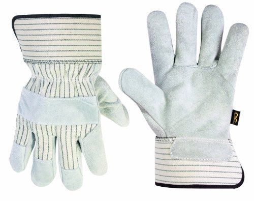Custom leathercraft 2040l work gloves with economy split cowhide palm and safety for sale