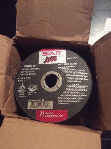 United Abrasives Sait 23101 Type 1 Cut Off Wheel, Lot Of 50, 4 1/2&#034; X .045 X 7/8