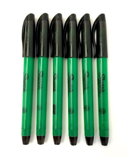 Lot of 6 New Green Sharpie Accent Highlighters - Smear Free - FREE SHIPPING!!
