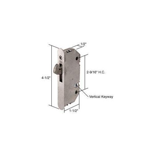 1/2&#034; Wide Round End Face Mortise Lock with 2-9/16&#034; Screw Holes with Vertical Key