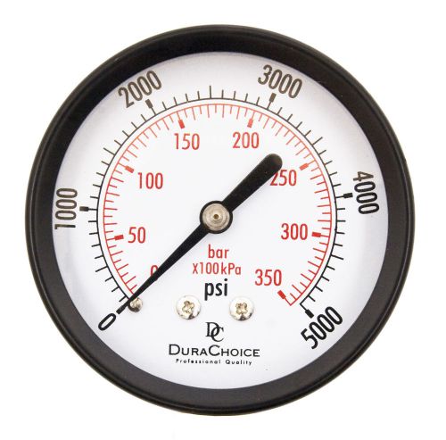 2-1/2&#034; Utility Pressure Gauge - Blk.Steel 1/4&#034; NPT Center Back 5000PSI