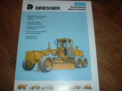 1988 DRESSER 850 ARTICULATED MOTOR GRADER BROCHURE