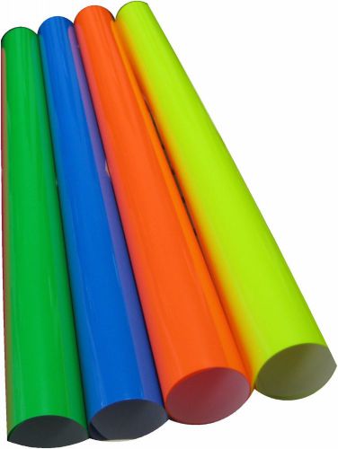 FLUORESCENT PU 18&#034; x 20&#034; HEAT PRESS TRANSFER VINYL 4 COLORS KIT