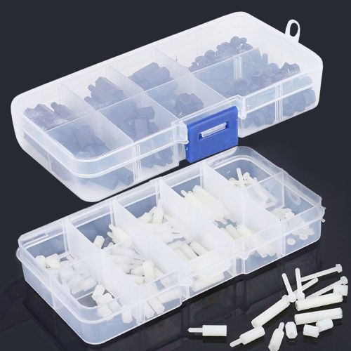 Proimb 300pcs M2 M3 Nylon Hex Nuts Screws Spacers Stand-off Plastic Accessori...