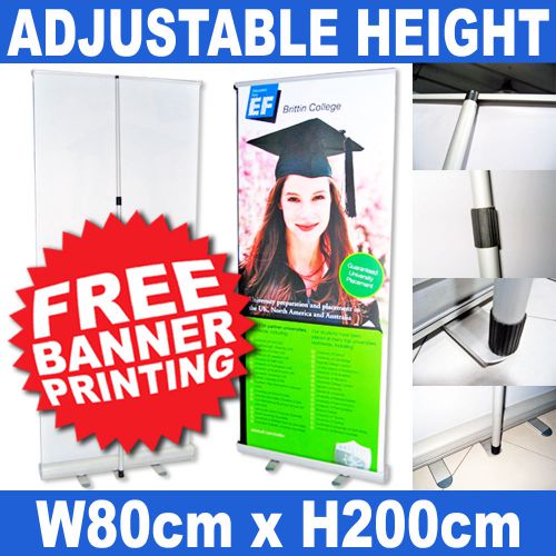 33&#034; adjustable height retractable roll up pop up banner stand with free printing for sale
