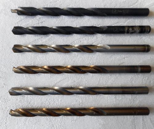 Six (6)  letter f high speed jobber length drill bits (5 morse &amp; 1 ptd) for sale