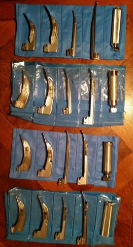 4 Sets Laryngoscope Intubation Kits Miller Blades Handles Welch Alyn