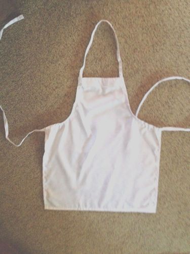 3 White Tie  Adult Aprons. 1 Child&#039;s size White Apron