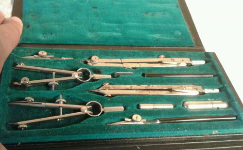 DIETZGEN CONSTRUCTO DRAFTING TOOLS LEATHER SET GERMANY